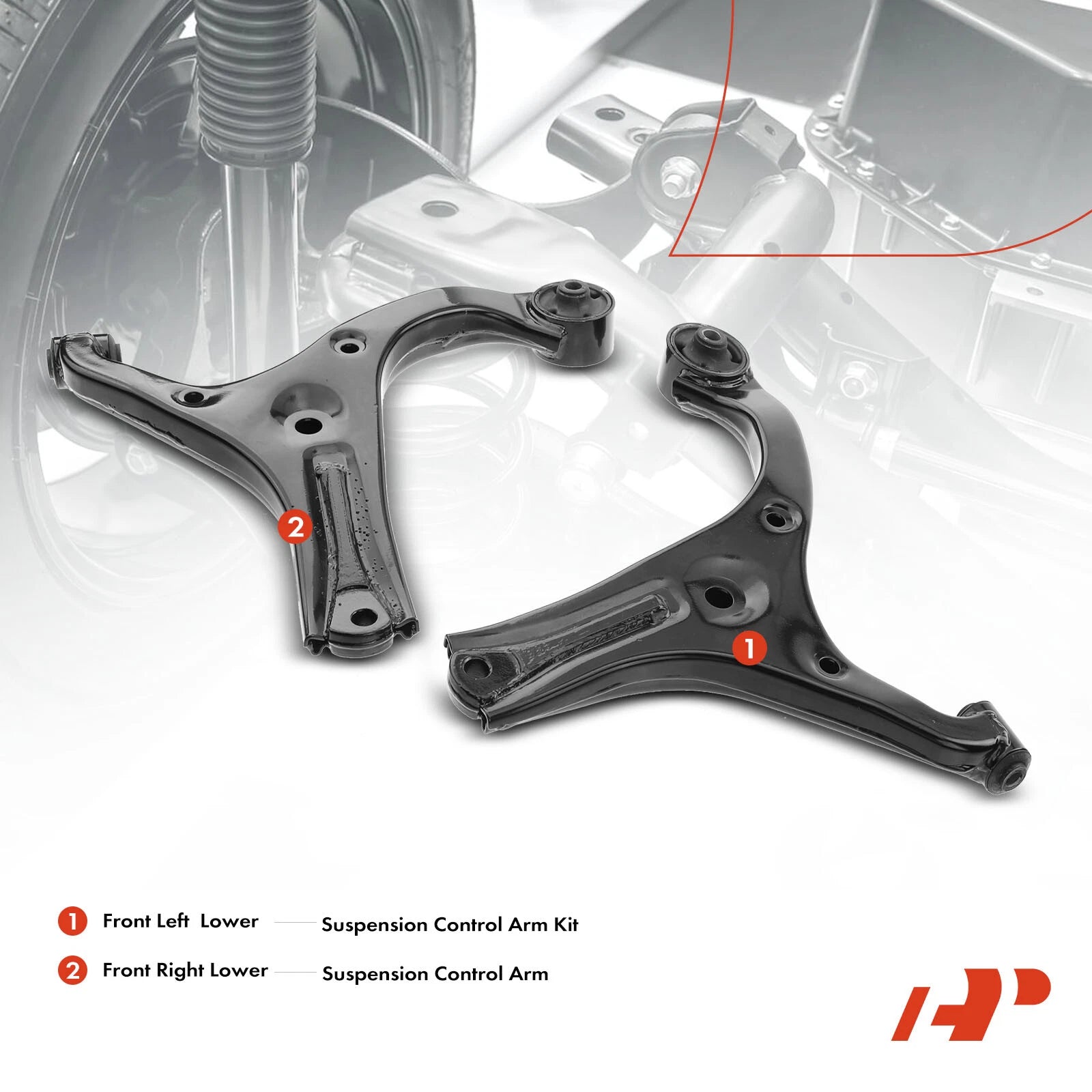 2X Front Lower Control Arm for Hyundai Accent Kia Rio (2006-2011)
