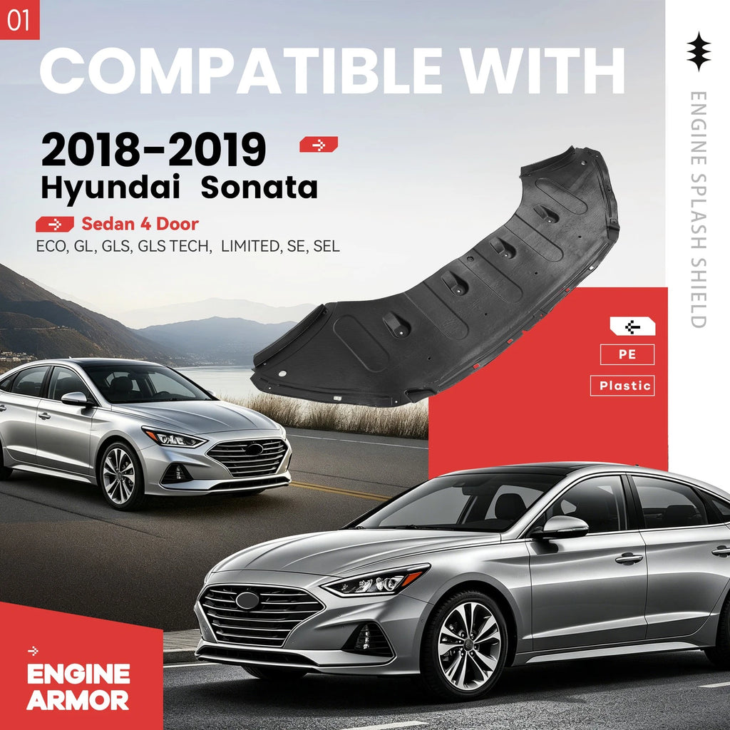 Front Engine Splash Shield Guard for Hyundai Sonata (2018–2019)