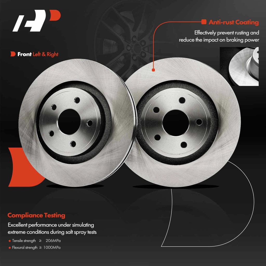 Front Disc Brake Rotors & Ceramic Pads for Jeep Grand Cherokee (2006–2010)