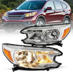 Set of 2 Chrome Amber Corner Headlights for Honda CR-V (2012–2014)
