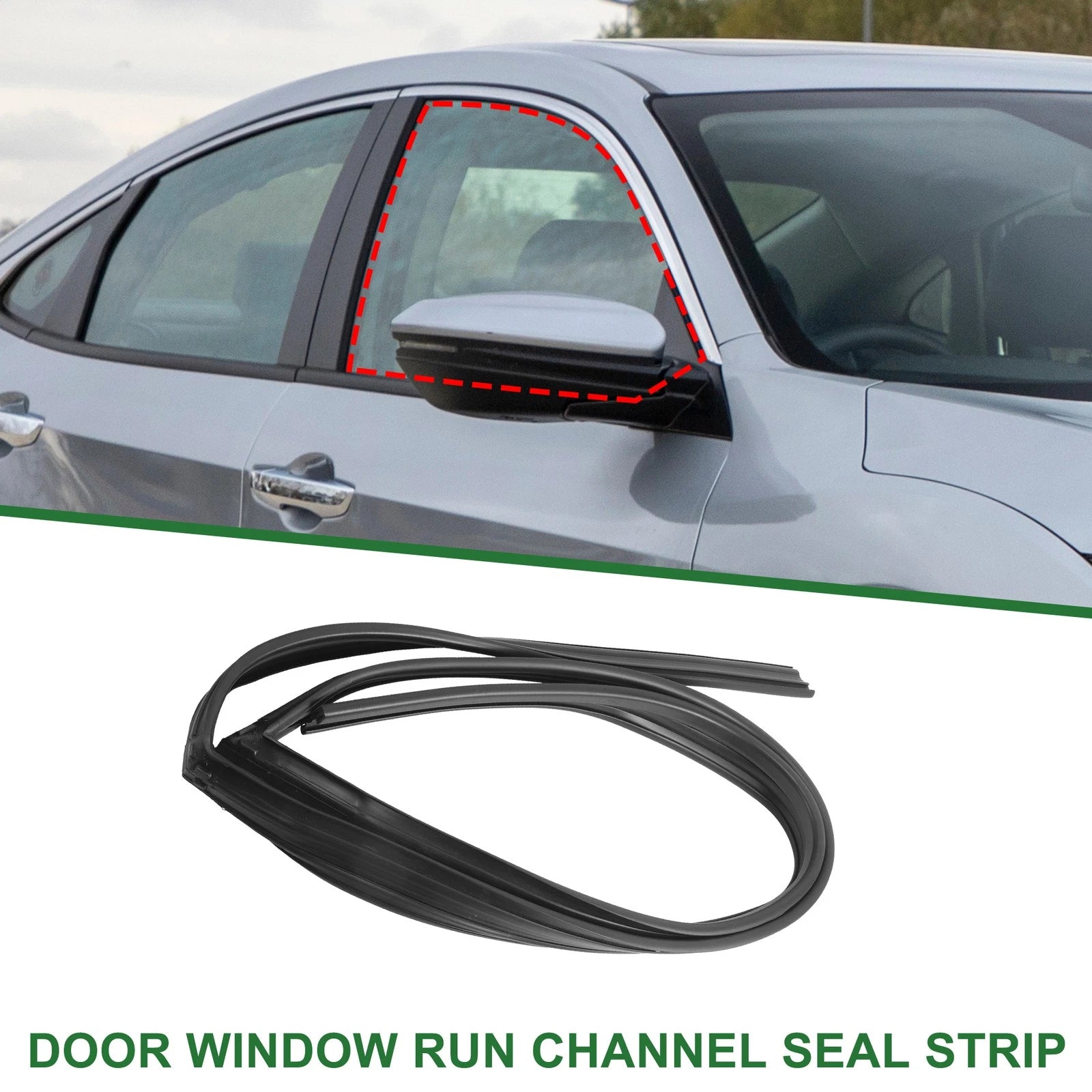 1Pc Front Left Door Window Run Channel Seal Strip for Honda Civic (No. 72275SNLT02)