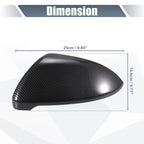 Pair Rearview Mirror Cover Cap Black Carbon Fiber for Volkswagen Golf MK7 (2015–2020)