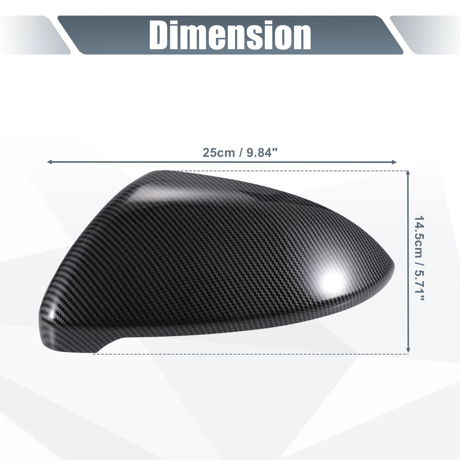 Pair Rearview Mirror Cover Cap Black Carbon Fiber for Volkswagen Golf MK7 (2015–2020)