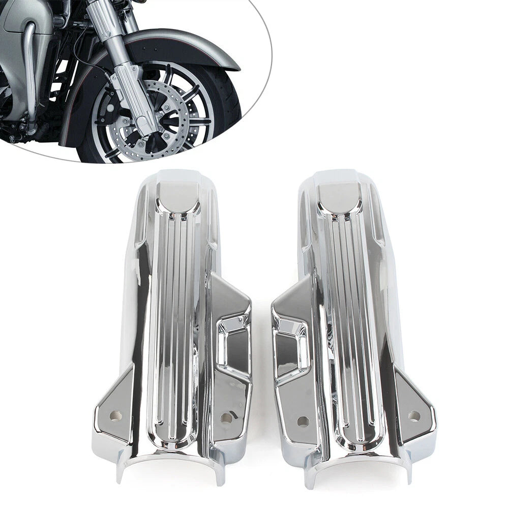 Chrome Lower Fork Covers for Harley Electra Street Road Glide King (2014–2022)