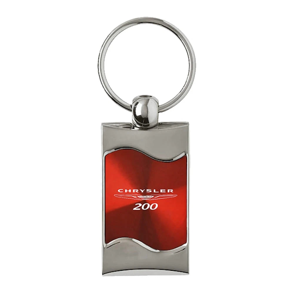 Red Rectangular Wave Keychain - Officially Licensed for Chrysler 200