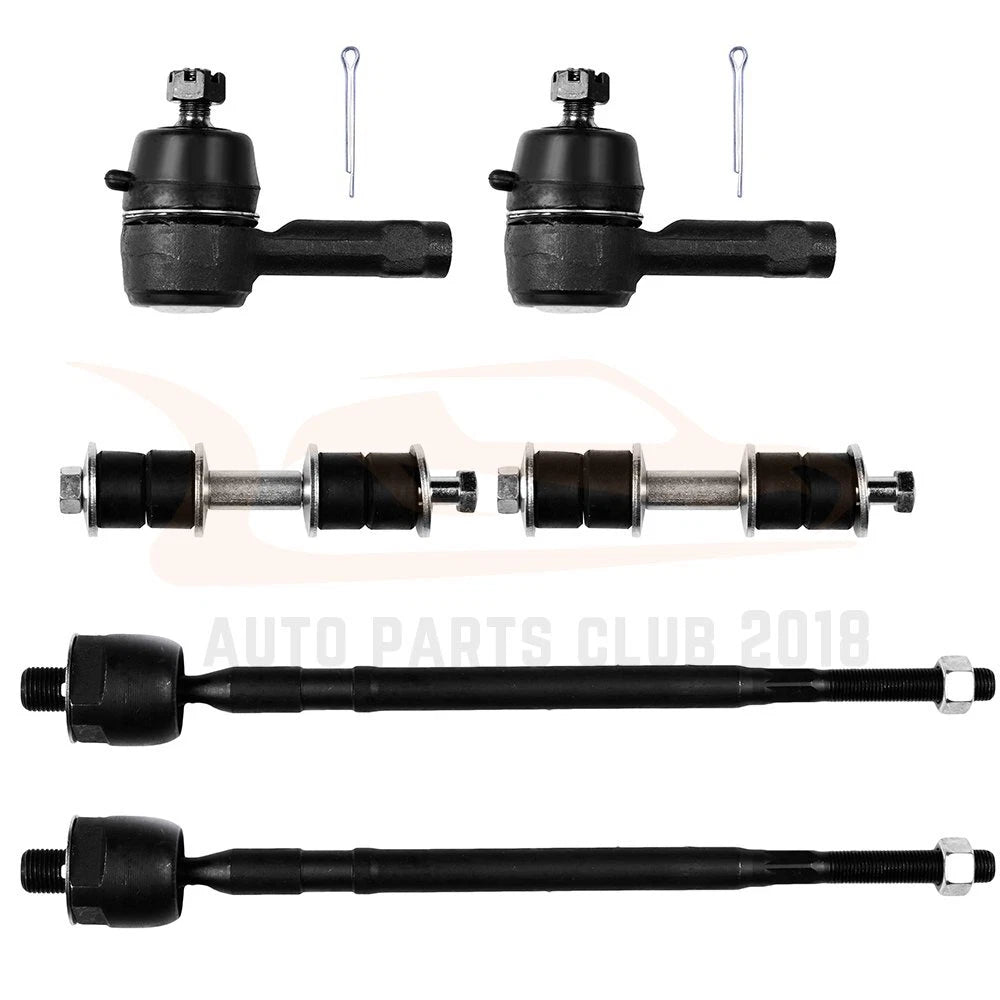 Set of 6 Front Inner Outer Tie Rods Sway Bar Links for Mitsubishi Lancer (2002–2007)