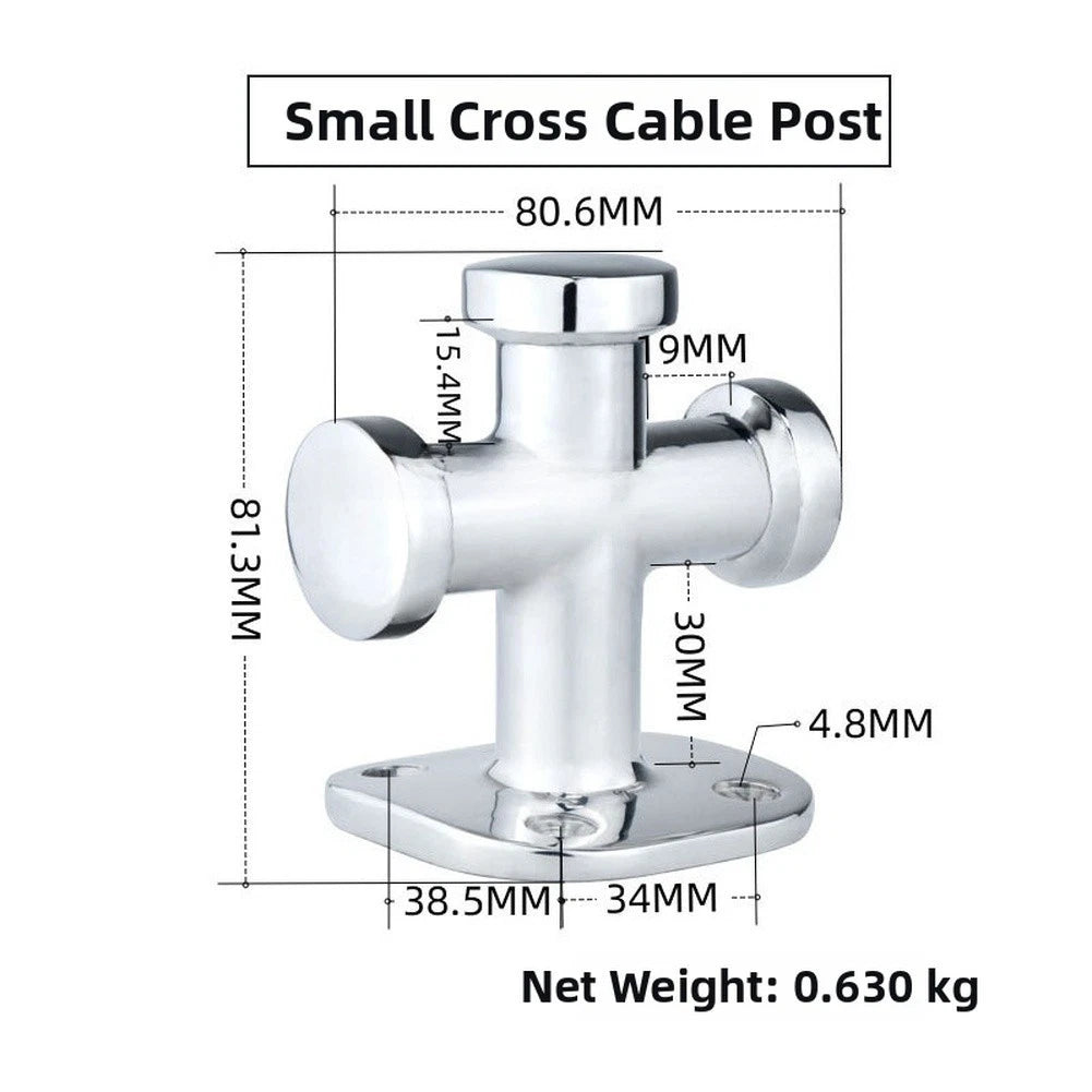 316 Stainless Steel Marine Cleat for Yacht Hardware (Single Cross)