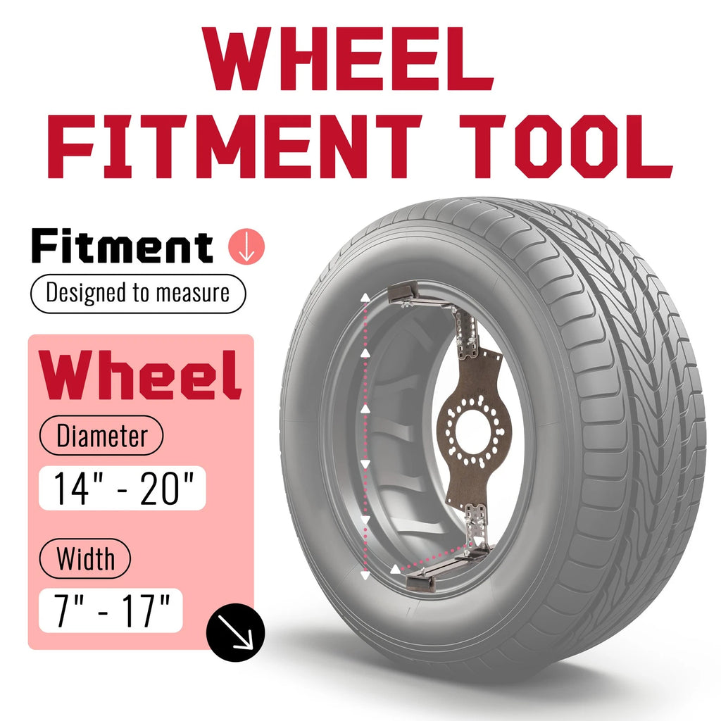 5-Lug Bolt Pattern Wheel Fitment Simulator Tool for Tire/Rim Size Measuring