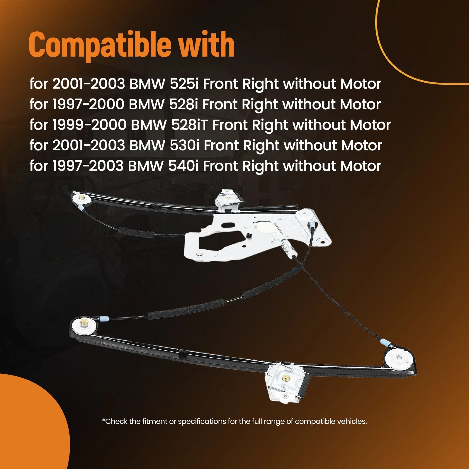 Power Window Regulator for BMW 525i 530i 540i M5 (1997–2003)