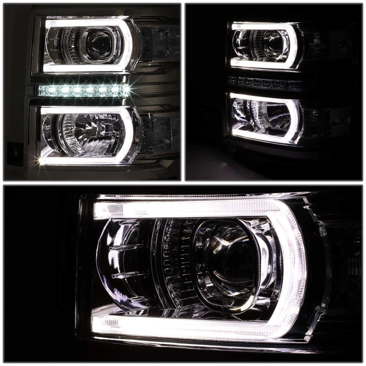 LED DRL U Tube Bar for Silverado Projector Headlight (2014–2015)