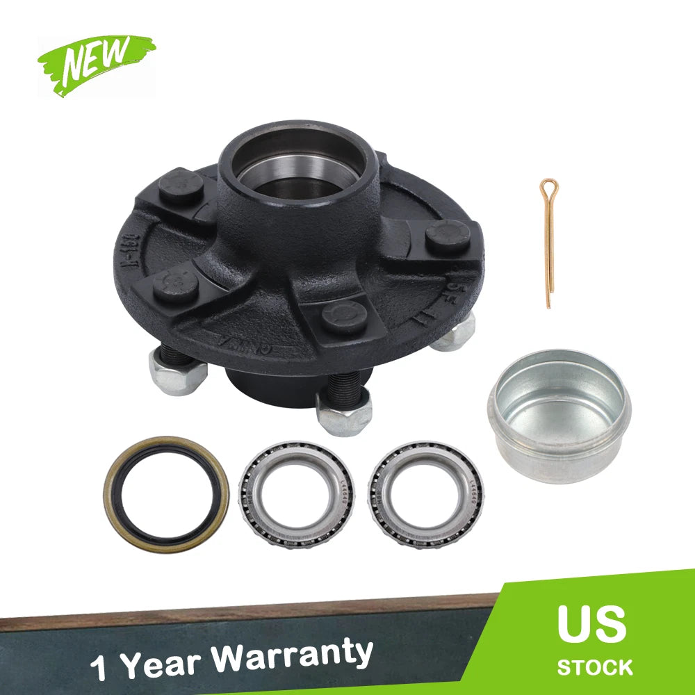 5 on 4.5" Trailer Hub for 2000 lbs Spindle with Bearing Kit (2000–2023)