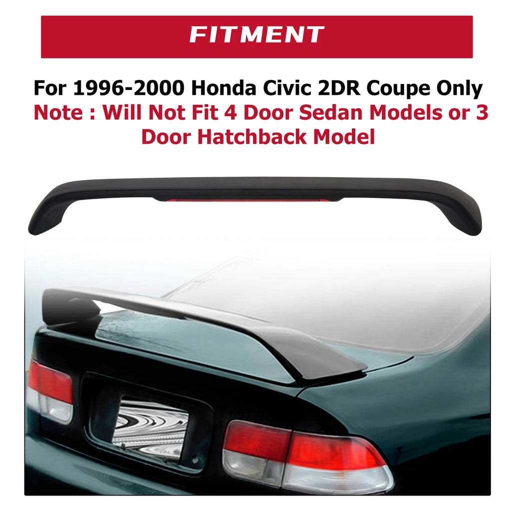 Trunk Spoiler Wing with LED Brake Light for Honda Civic SI (1996-2000)