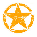 2Pcs Orange Distressed Army Star Vinyl Pre-Cut Hood Door Graphics for 2010-2020