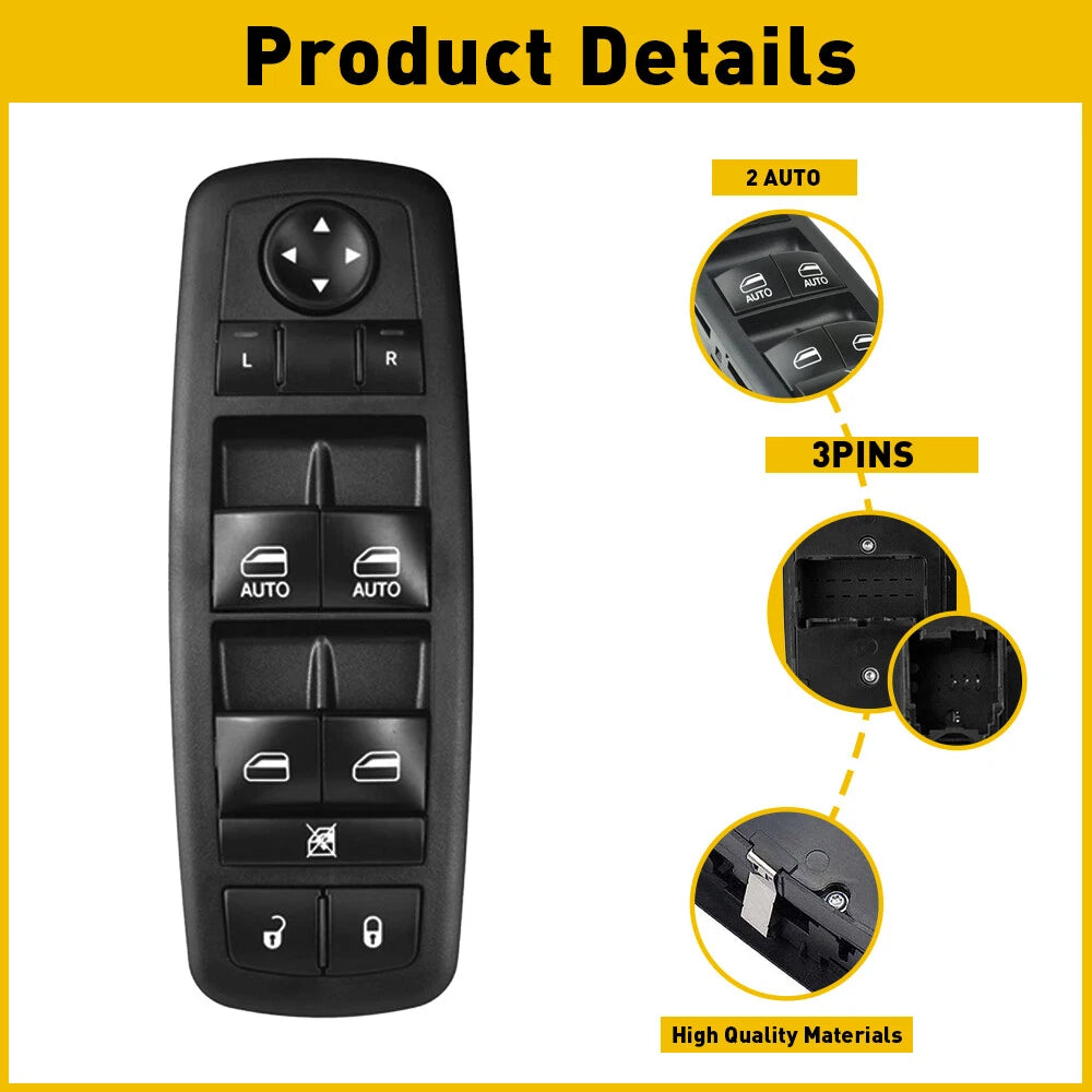 Front Driver Power Window Master Switch for Dodge Grand Caravan (2012â2019)