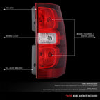 Right Side Tail Light for Chevrolet Suburban Tahoe (2007–2014) OE Chrome Red Lens