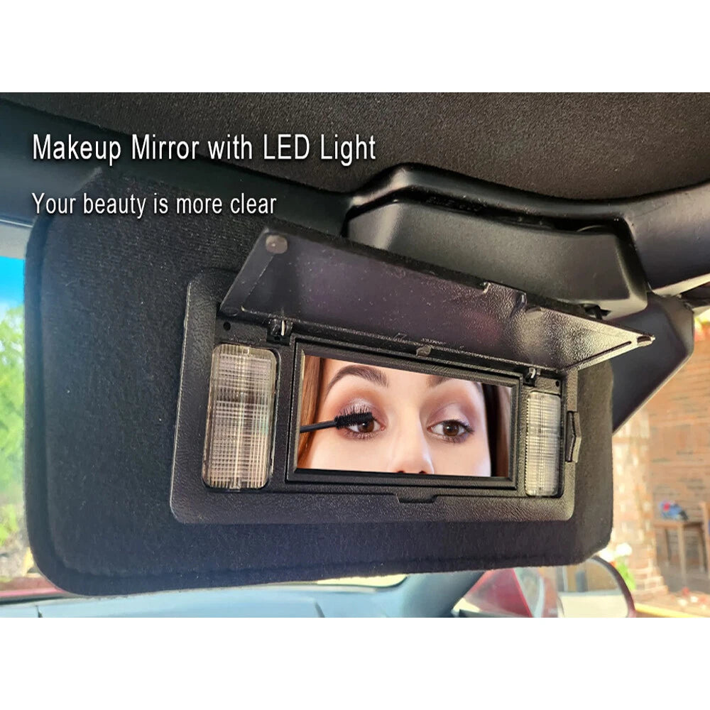 Pair Sun Visors with Vanity Mirror & LED Light for Chevy Corvette C4 (1984–1996)