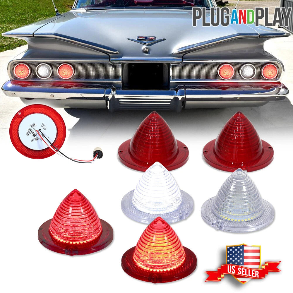 Set of 6 Rear Red LED Tail & Backup Lights for Chevrolet Impala Bel Air Biscayne El Camino (1960–1961)