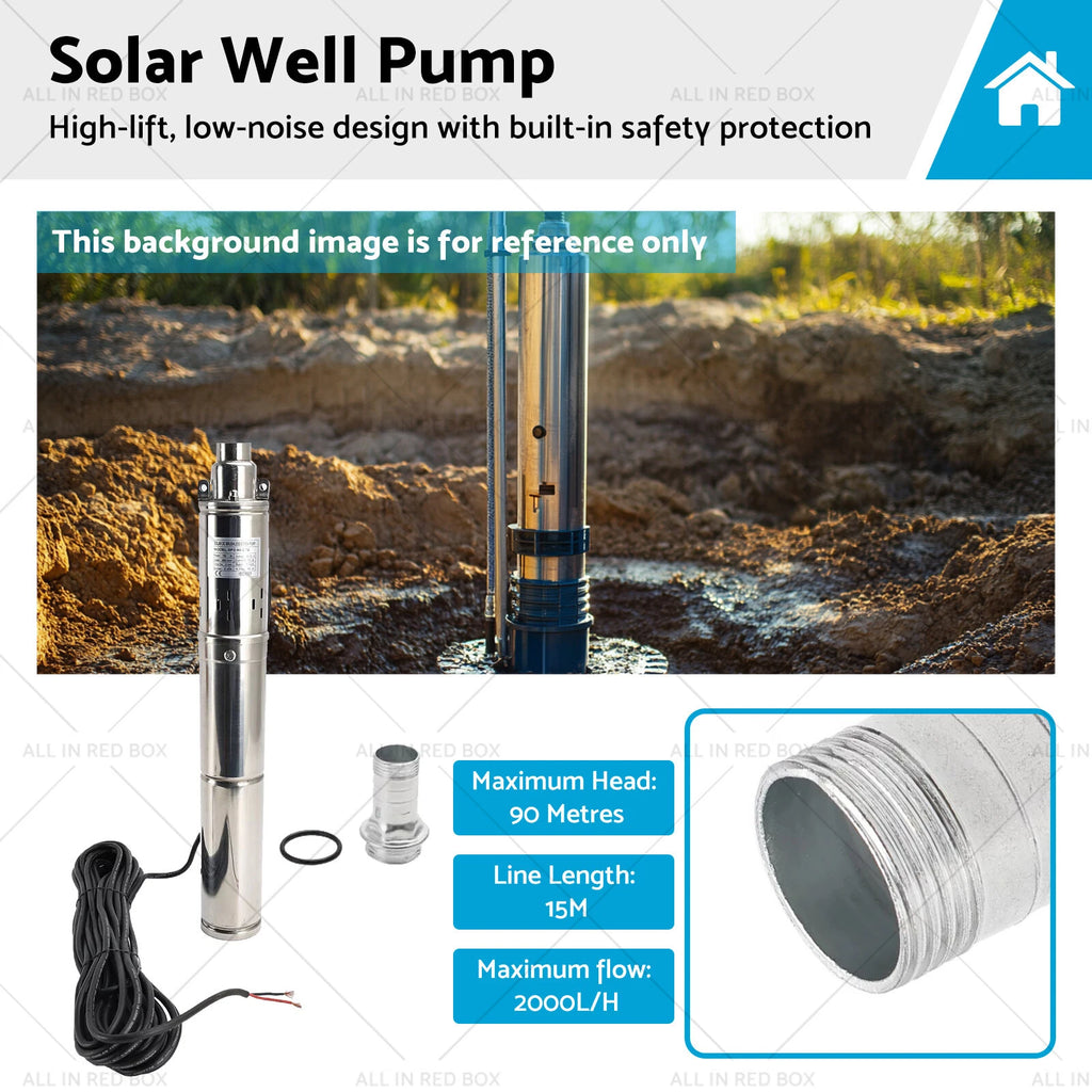 3" 48V 750W MPPT Solar Submersible Bore Pump for Deep Well (15M)