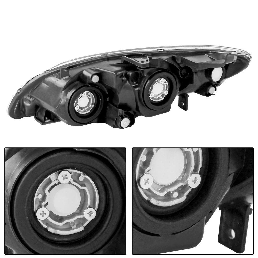 Pair Chrome Headlights Amber Corner Lamps for Honda Civic (2004–2005)