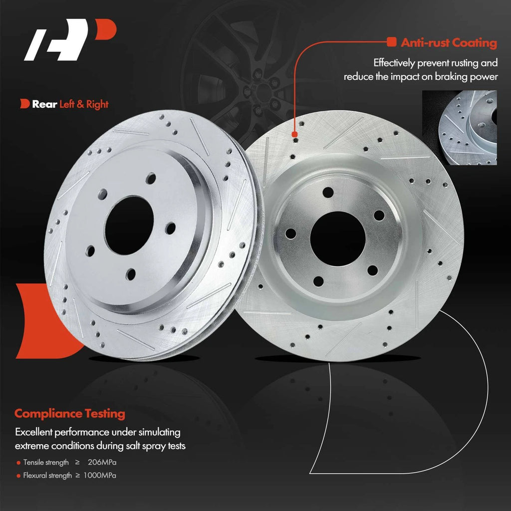 Set of 4 Drilled Brake Rotors for Chevy Corvette (2005–2013)