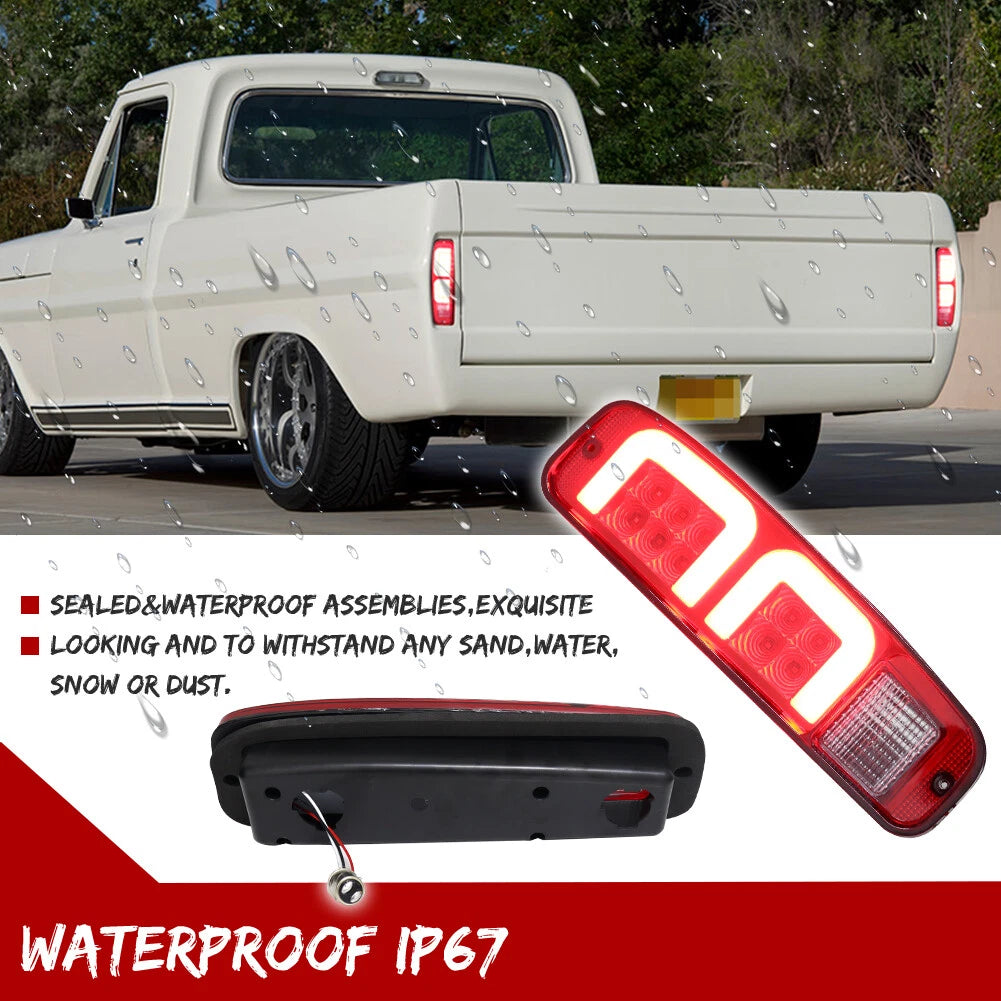 Set of 2 Red LED Rear Tail Lights for Ford E150 F150 250 350 Bronco (74–91)