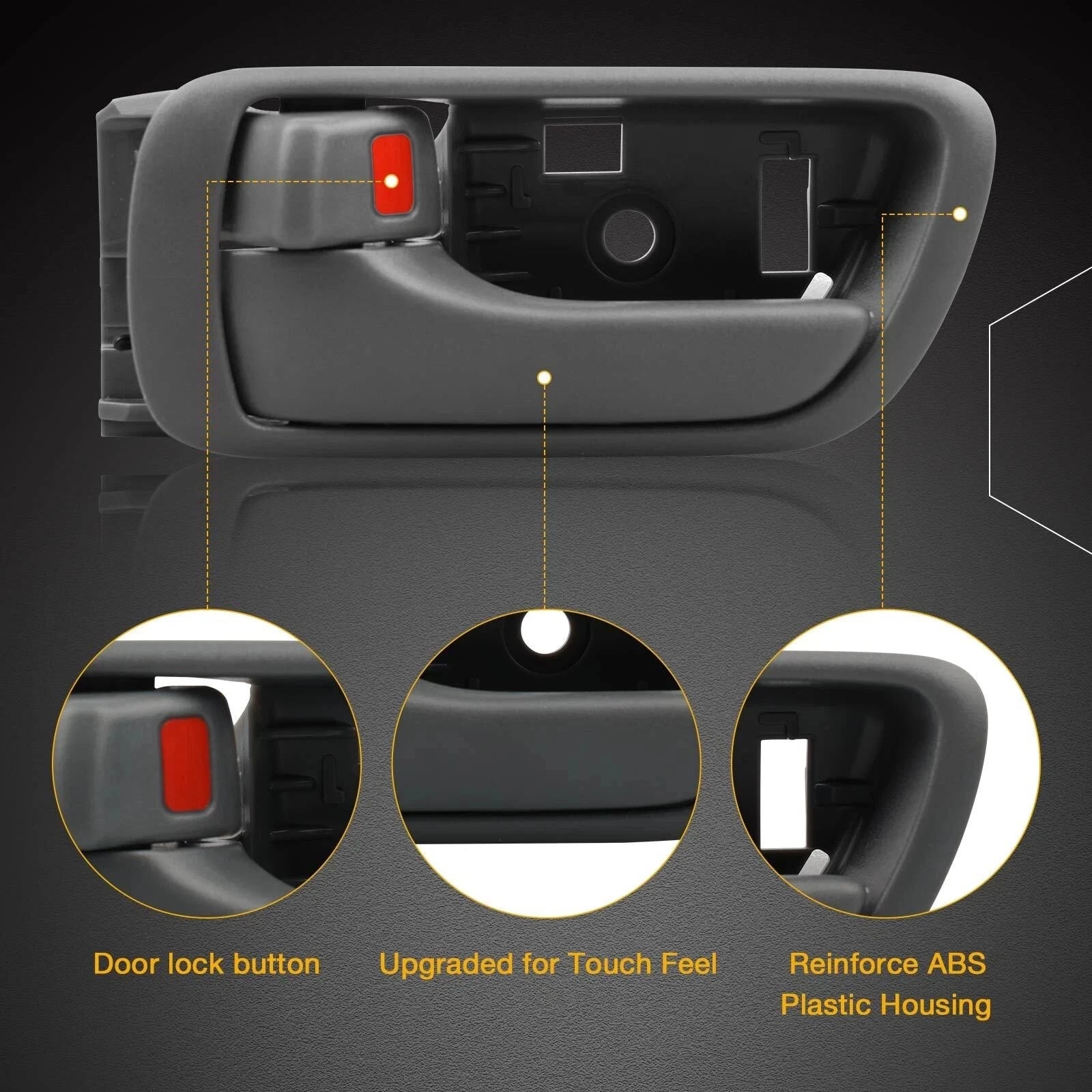 Interior Door Handle for Toyota Camry (2002–2006) - Left Driver Side, Gray