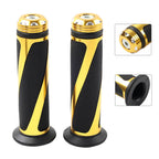 Rubber Gel Hand Grips for Yamaha MX ATV Pit Dirt Bike (7/8", Yellow)