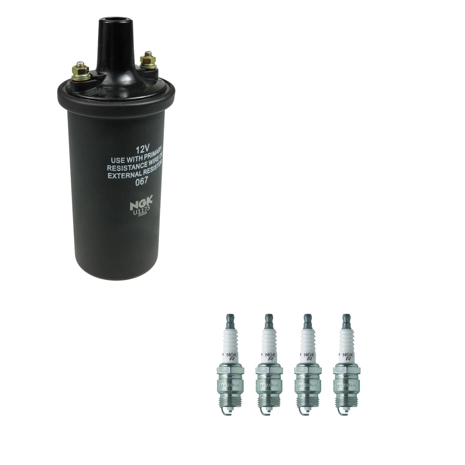 Set of 6 NGK Ignition Coils & Nickel Spark Plugs for Ford Bronco E-100 F-150 (1980–1996)
