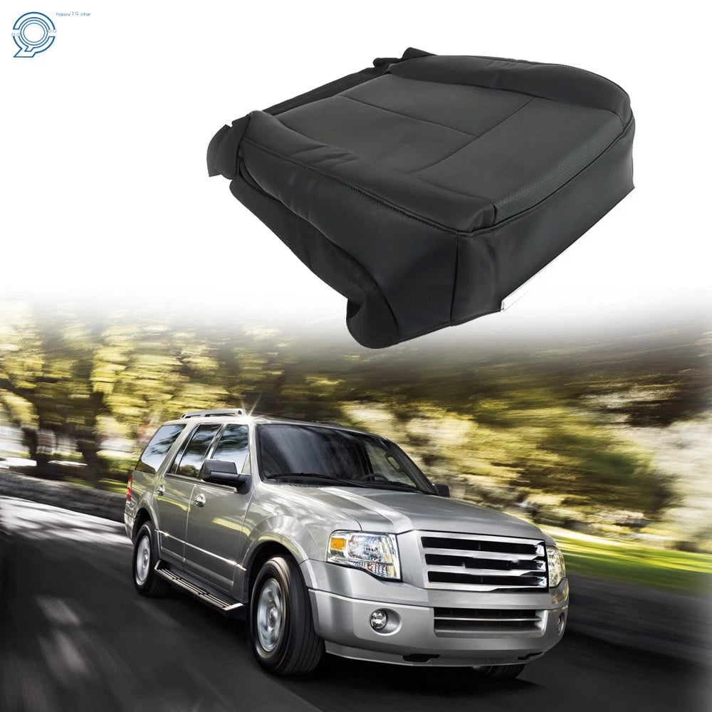 Black Leather Seat Cover for Ford Expedition (2007–2014) Driver Bottom Perforated