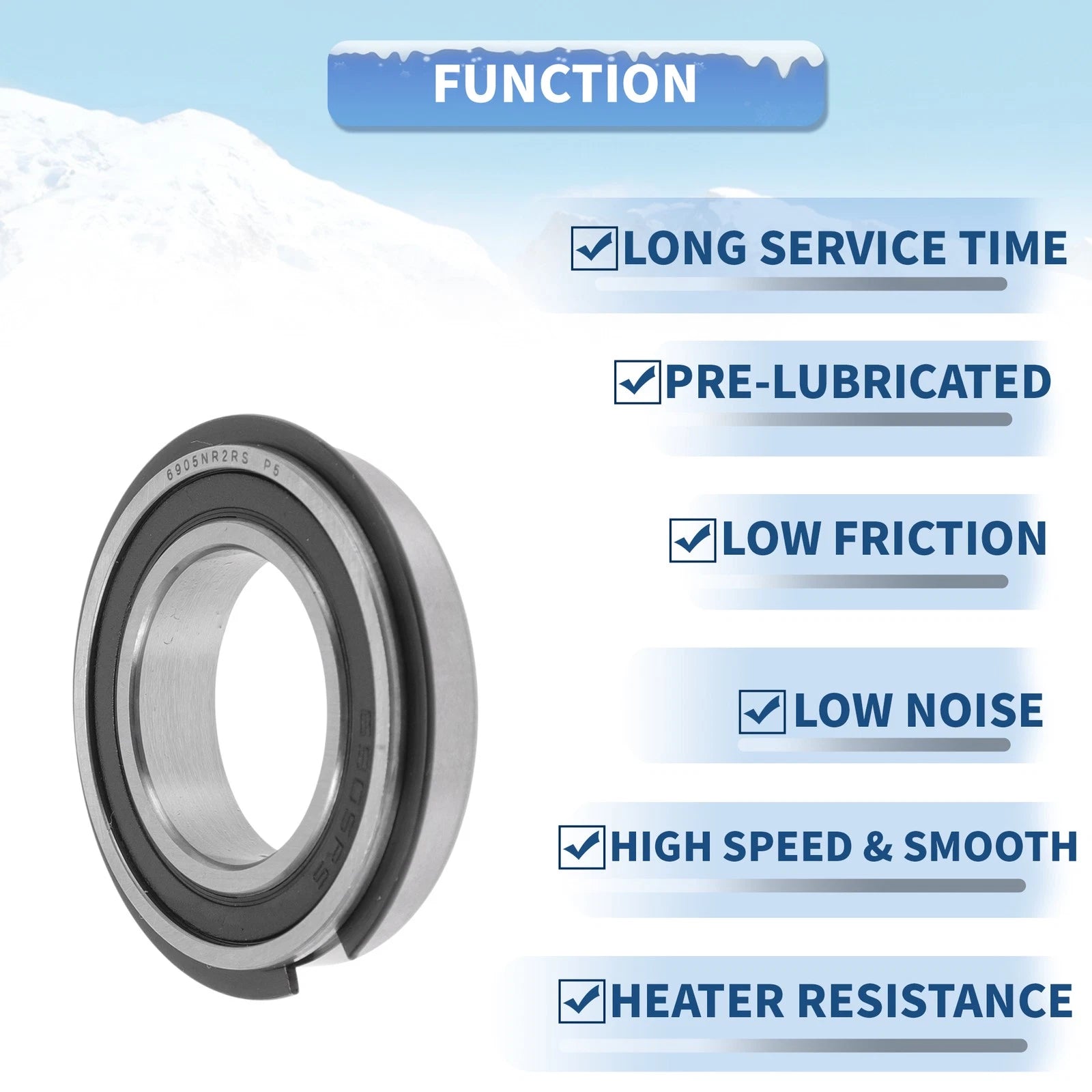 Deep Groove Ball Bearing 25x42x9mm for Scooter Skateboard (6905NR2RS)