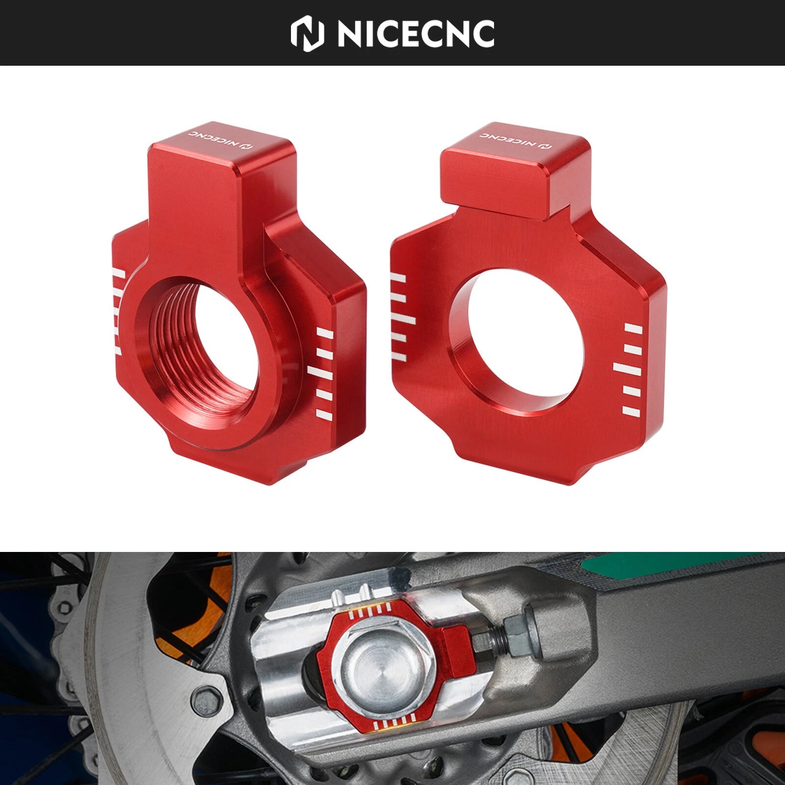 Chain Adjuster Axle Blocks for Beta RR-S 350 390 430 500 RR/Xtrainer 300 (2015–2022)