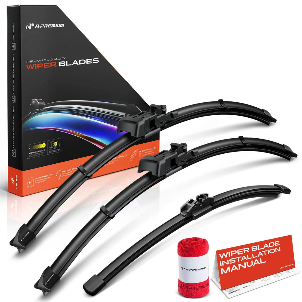 Set of 3 Windshield Wiper Blades for Ford Escape Mustang 