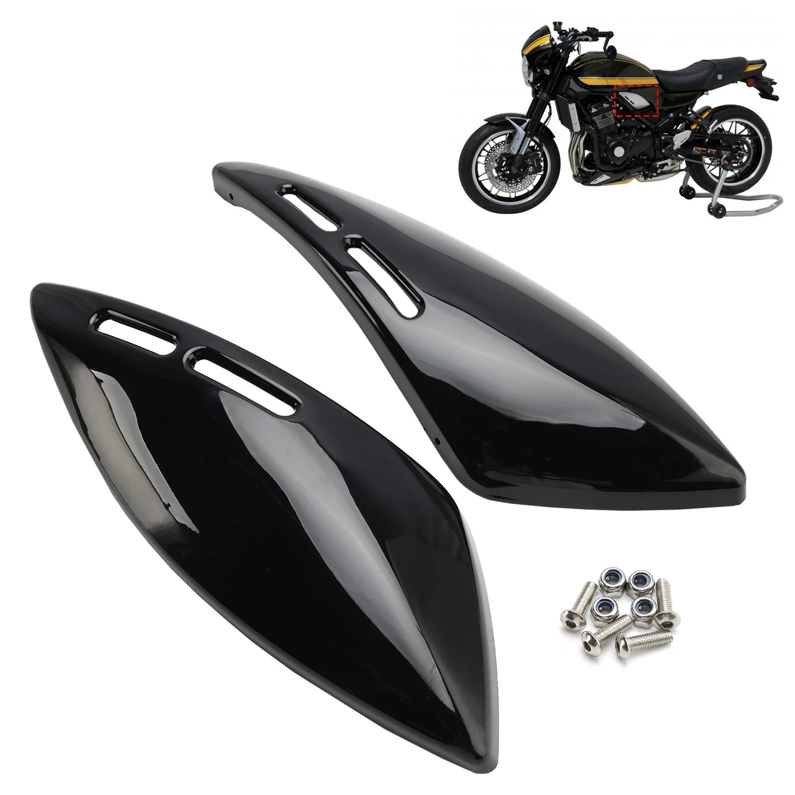 Gas Tank Side Cover Panel for Kawasaki Z900RS (2018–2024) Black