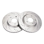 Front Set Drilled & Slotted Brake Rotors for Nissan Rogue & Sentra (2007–2013)