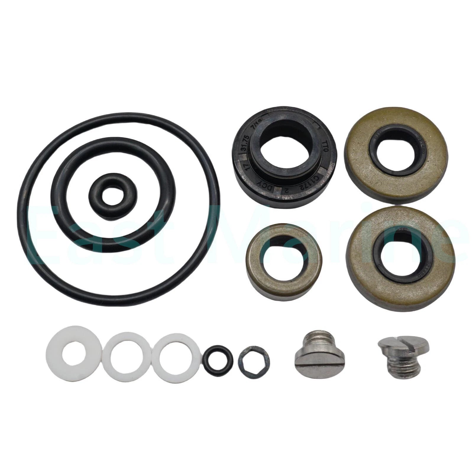 Lower Gearcase Seal Kit with Drain Screws for Johnson Evinrude 9.9 15 HP (396350)