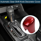 Automatic Gear Shift Knob Cover for Honda Civic (2022–2025) Carbon Fiber Red
