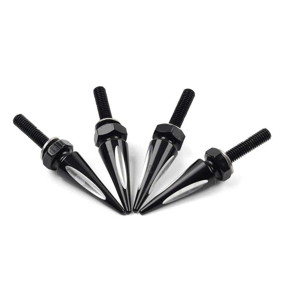 Set of 4 Windshield Spike Bolts for Harley Road Glide (2015–2023) Aluminum Black/White