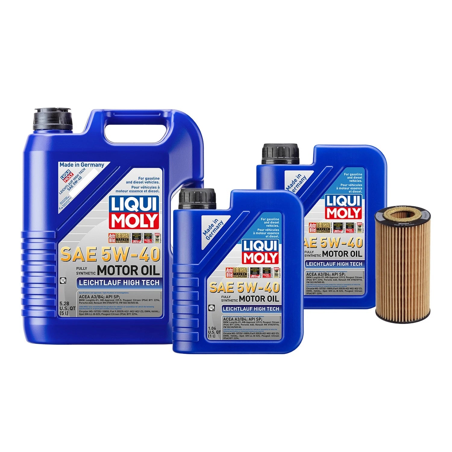 Oil Change Kit for Audi CEPB (7L Liqui Moly Leichtlauf High Tech 5W-40)