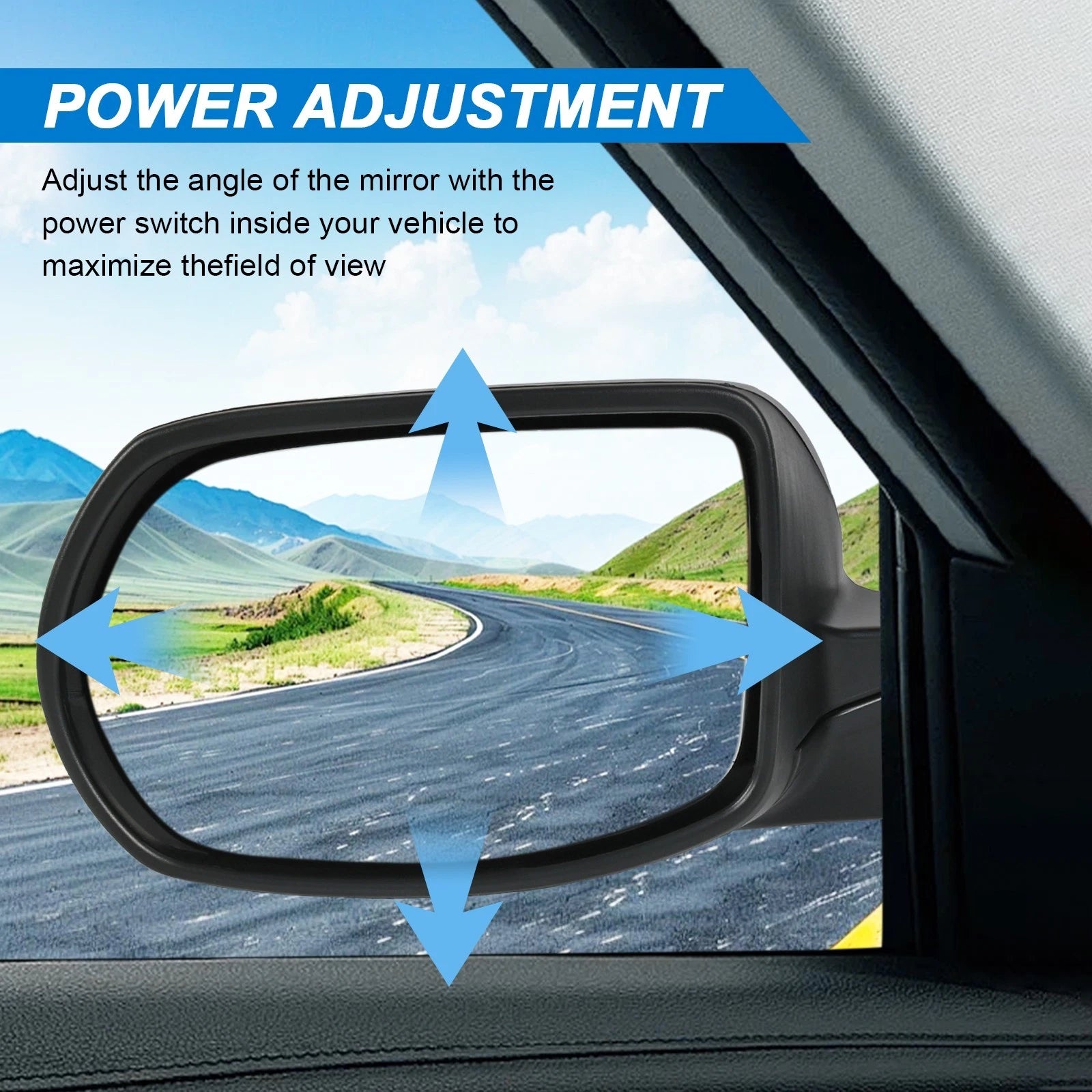 Power Textured Black Driver Side Mirror for Honda CR-V (2012-2016)