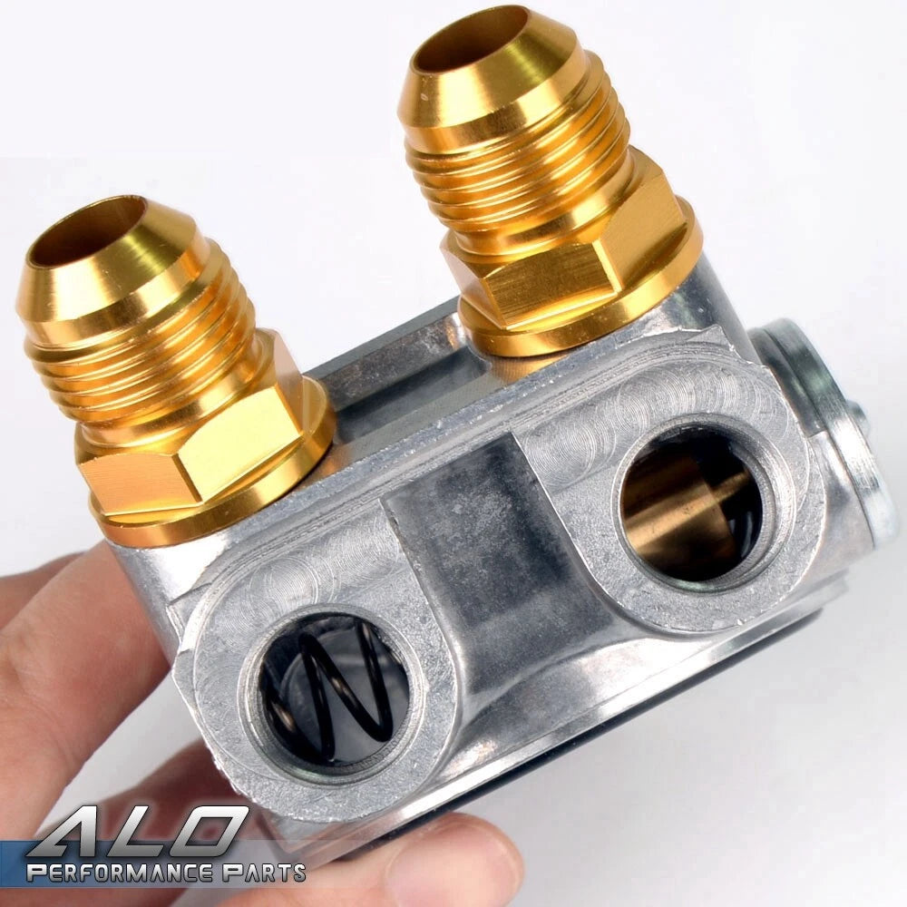 Oil Filter Cooler Sandwich Plate Adapter with 80 Deg Thermostat