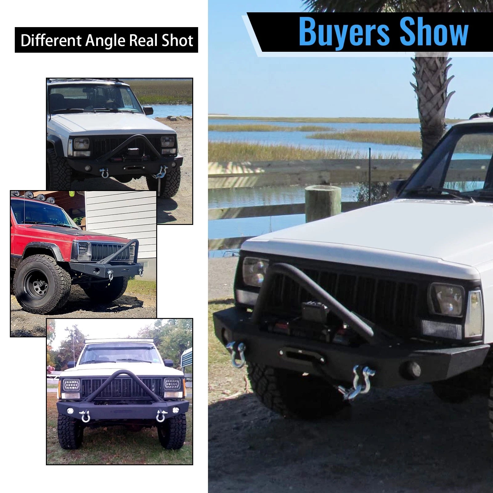 Front Stinger Bumper Assembly with Lights for Jeep Cherokee XJ (1984–2001)