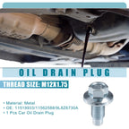 Oil Drain Plug No. 11519933/11562588/9L8Z6730A for Buick Enclave (2008–2017)