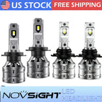 Set of 4 9005 H7 LED Headlight Bulbs Kit High Low Beam 6500K for Vehicles