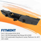 Heavy Duty Steel Rear Bumper for Ford F150 (2015–2020) w/ Tow Hitch & Sensor Holes