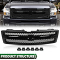 Front Bumper Mesh Grille Insert for Chevrolet Silverado 1500 (2007–2013)