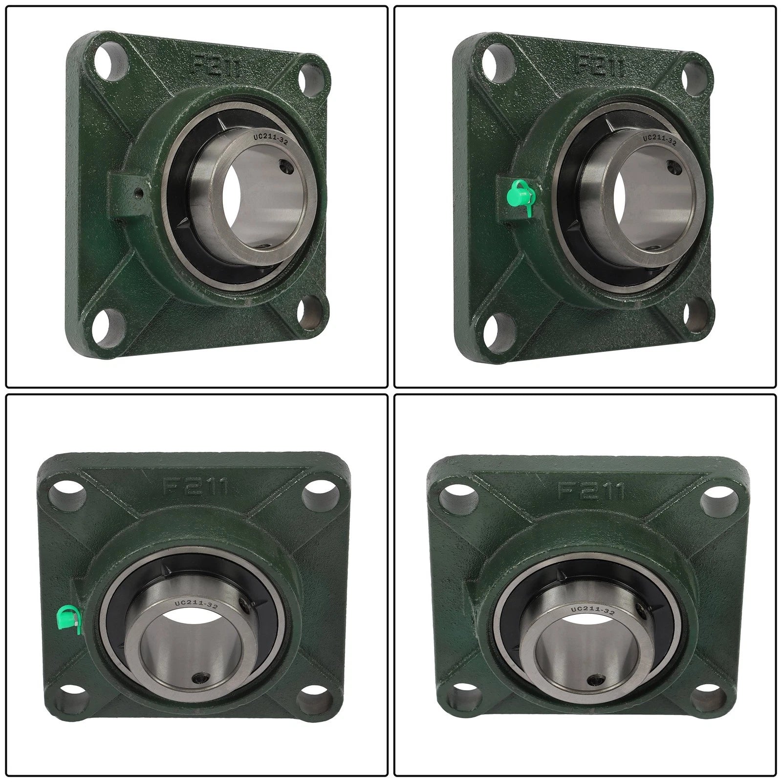 Set of 10 Pillow Block Flange Bearings for UCF211 (2" Bore)