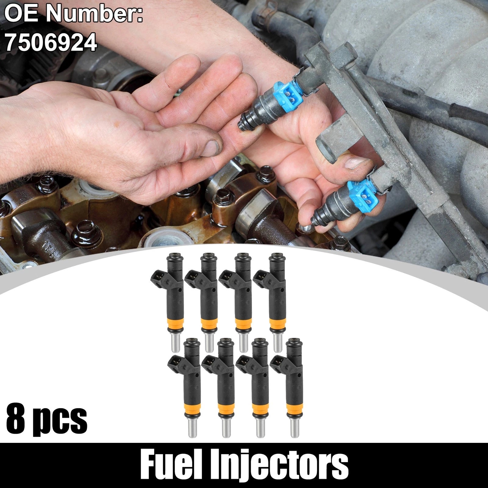 8 Pcs Fuel Injectors No. 7506924 for BMW 745Li (2002–2003)