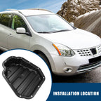 Engine Transmission Oil Pan for Nissan Rogue X-Trail (2014–2020) 11110JG31A, Anti Rust Black