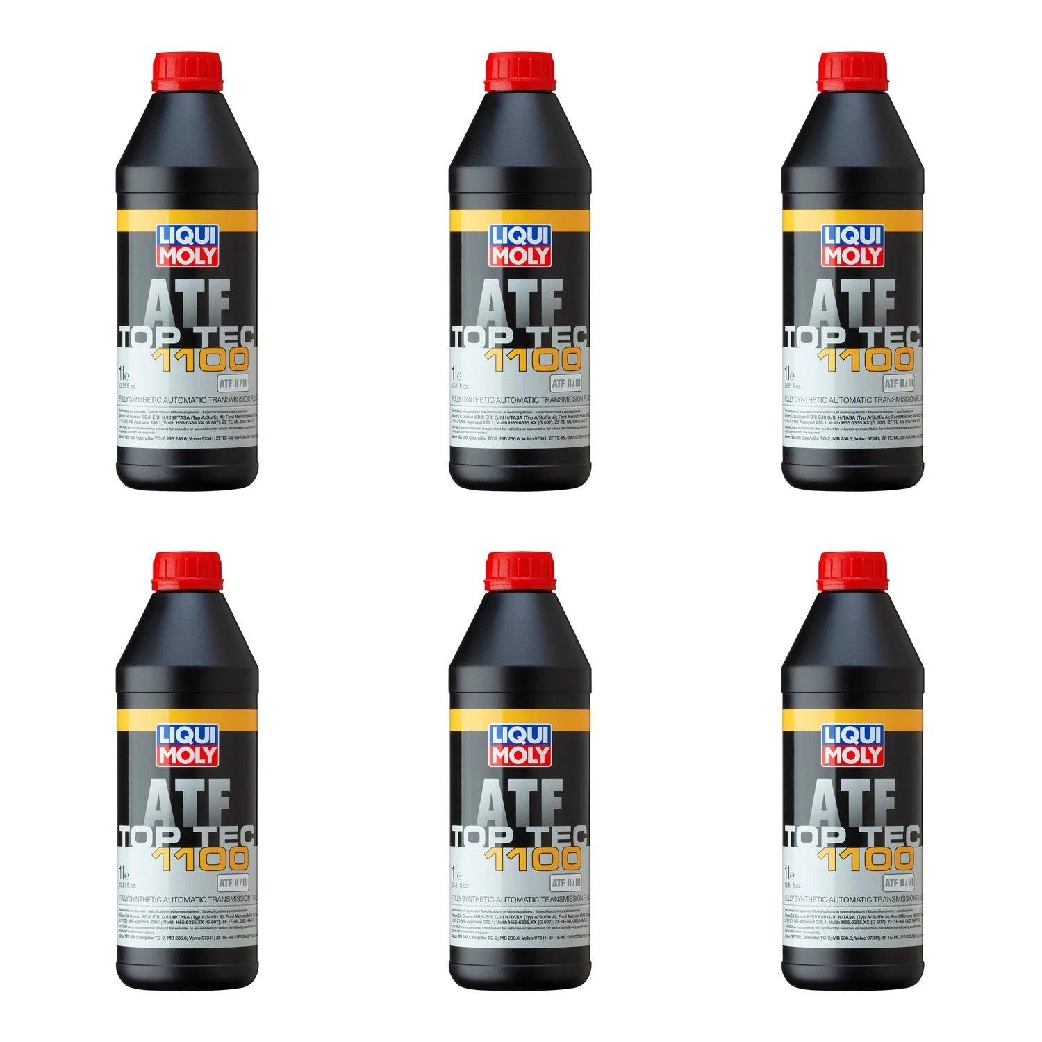 Set of 6 Liqui Moly Top Tec ATF 1100 Automatic Transmission Fluid (6L)