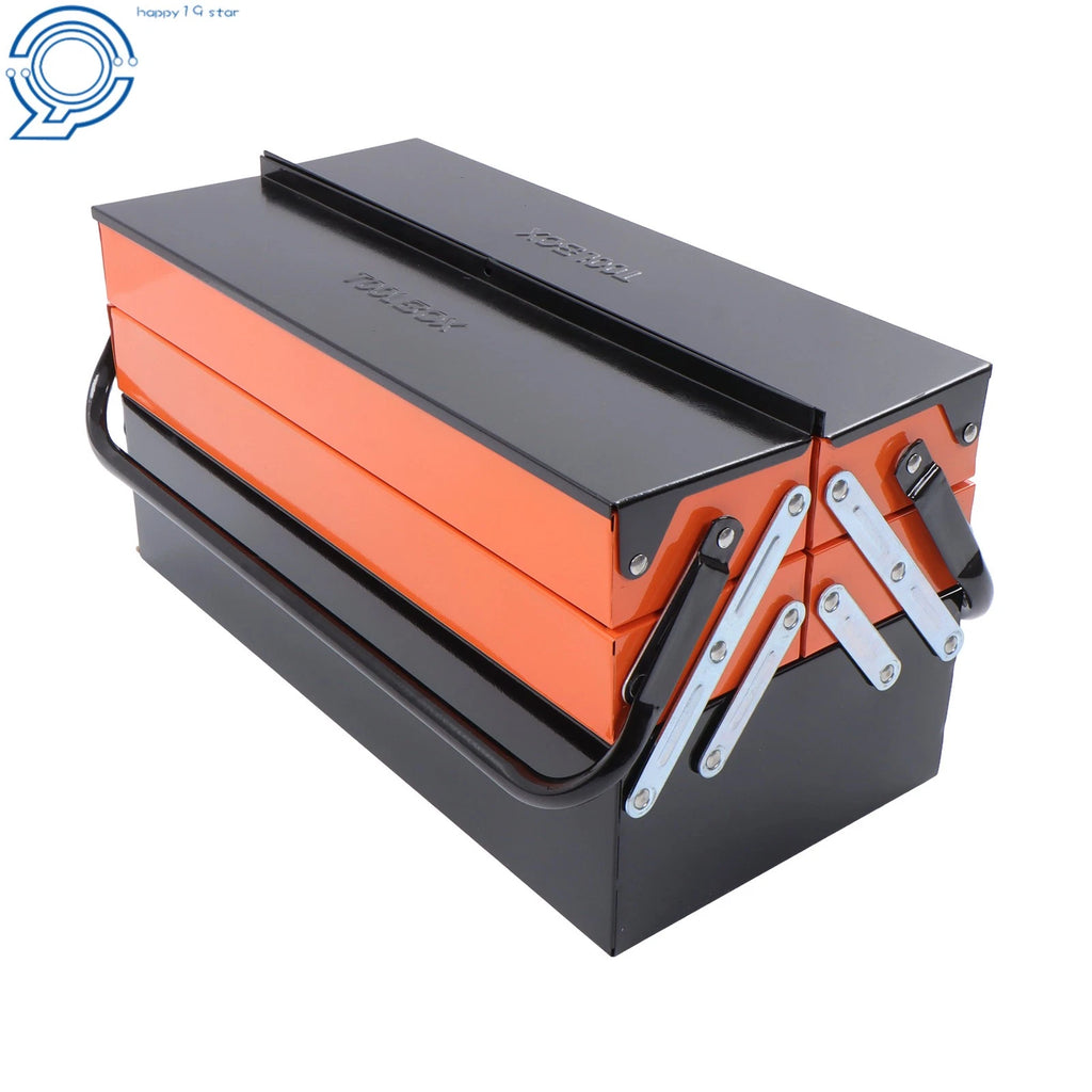 3-Tier Metal Tool Box for Portable Storage (16.5")
